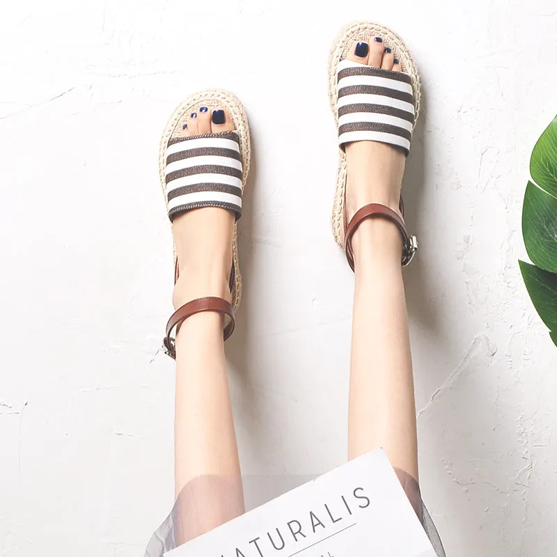 BOOPDO DESIGN PLATFORM ESPADRILLES WITH ANKLE STRAP