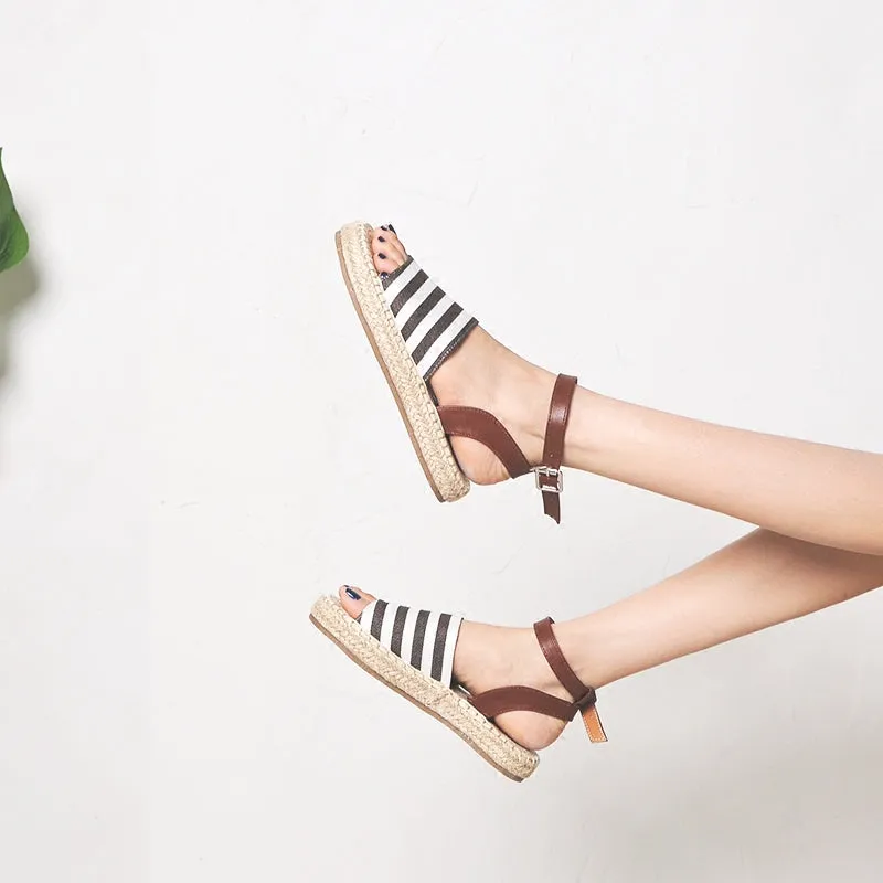 BOOPDO DESIGN PLATFORM ESPADRILLES WITH ANKLE STRAP