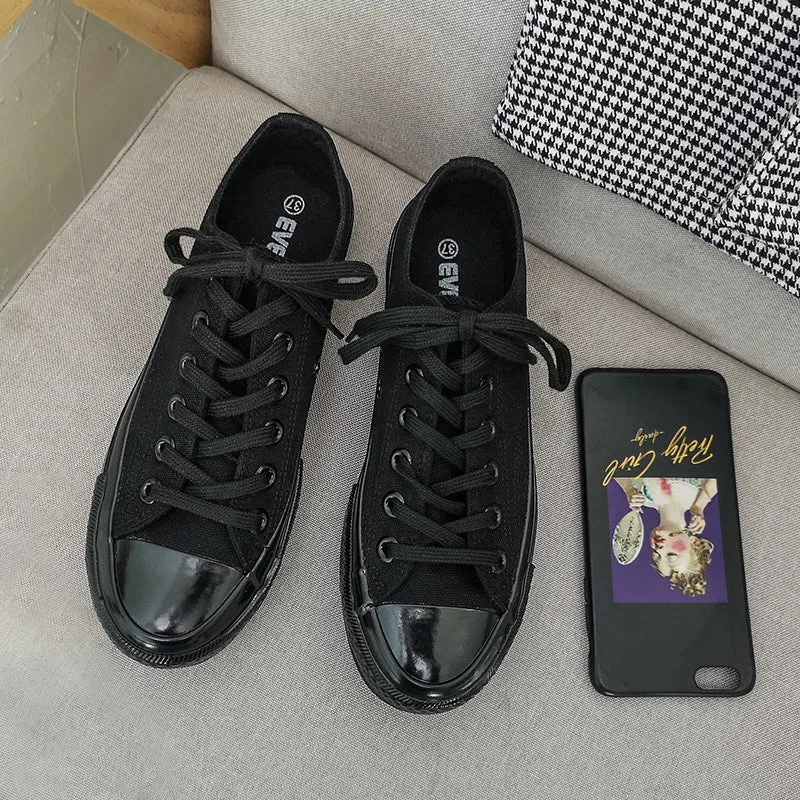 Comfortable Women's Twilight Carbon Black Canvas Shoes