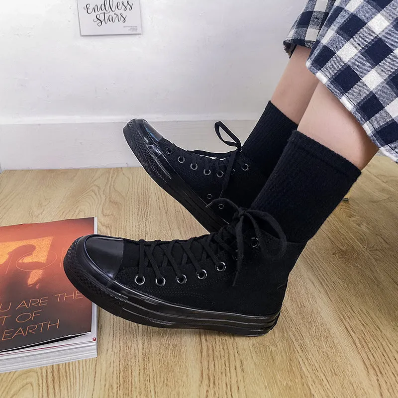 Comfortable Women's Twilight Carbon Black Canvas Shoes