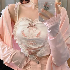 JOSKAA Fashion woman tops y2k style tank topSweet Princess Versatile Top