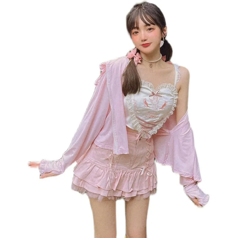 JOSKAA Fashion woman tops y2k style tank topSweet Princess Versatile Top