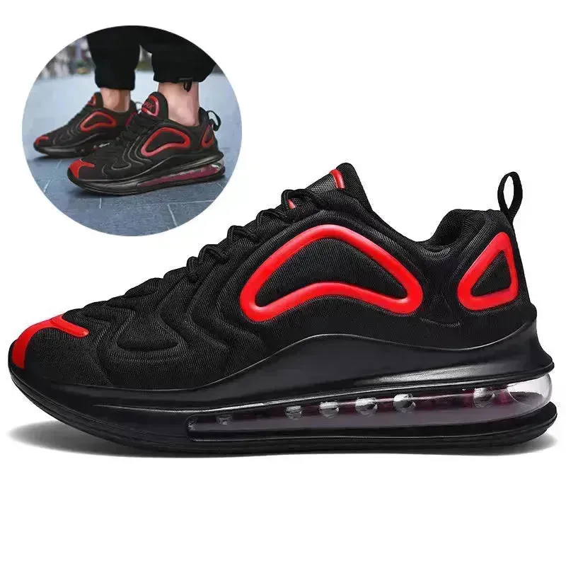 Men's Fashion Outfit  Sneakers Air Cushion Outdoor Breathable  Lace-up Sneakers Running Sports Shoes