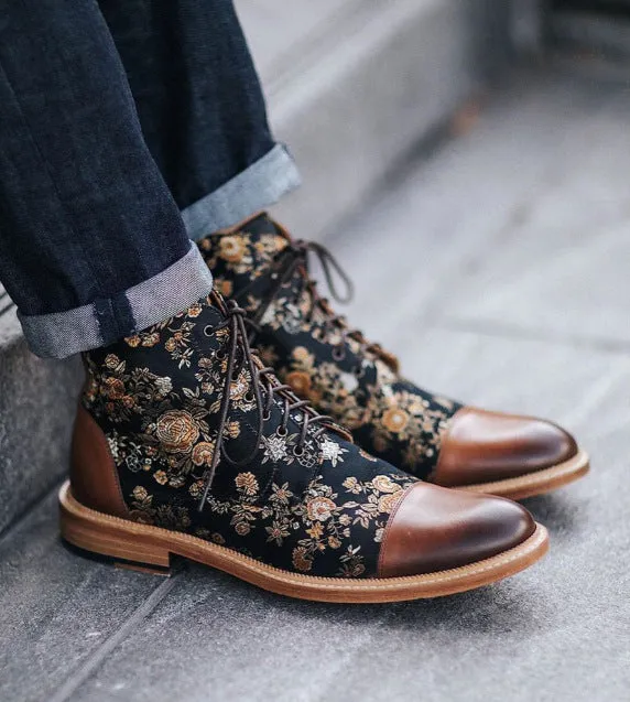 Men's Flat Martin Boots British Style Vintage aAkle Boots Shoes