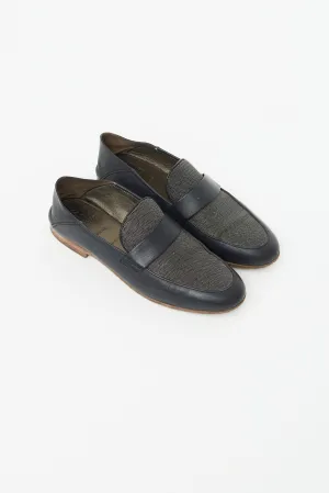 Navy Monili Embellished Loafer