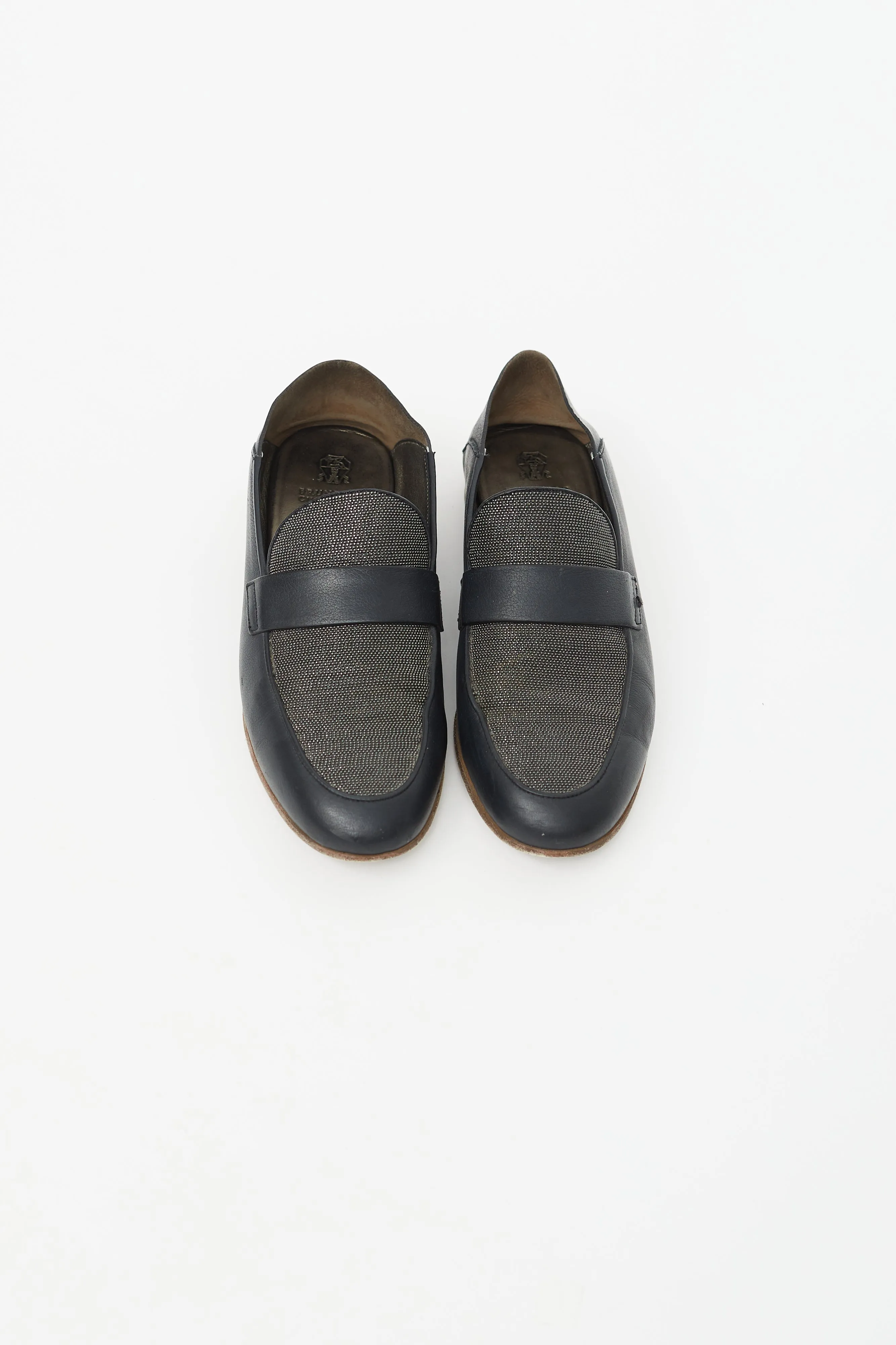 Navy Monili Embellished Loafer