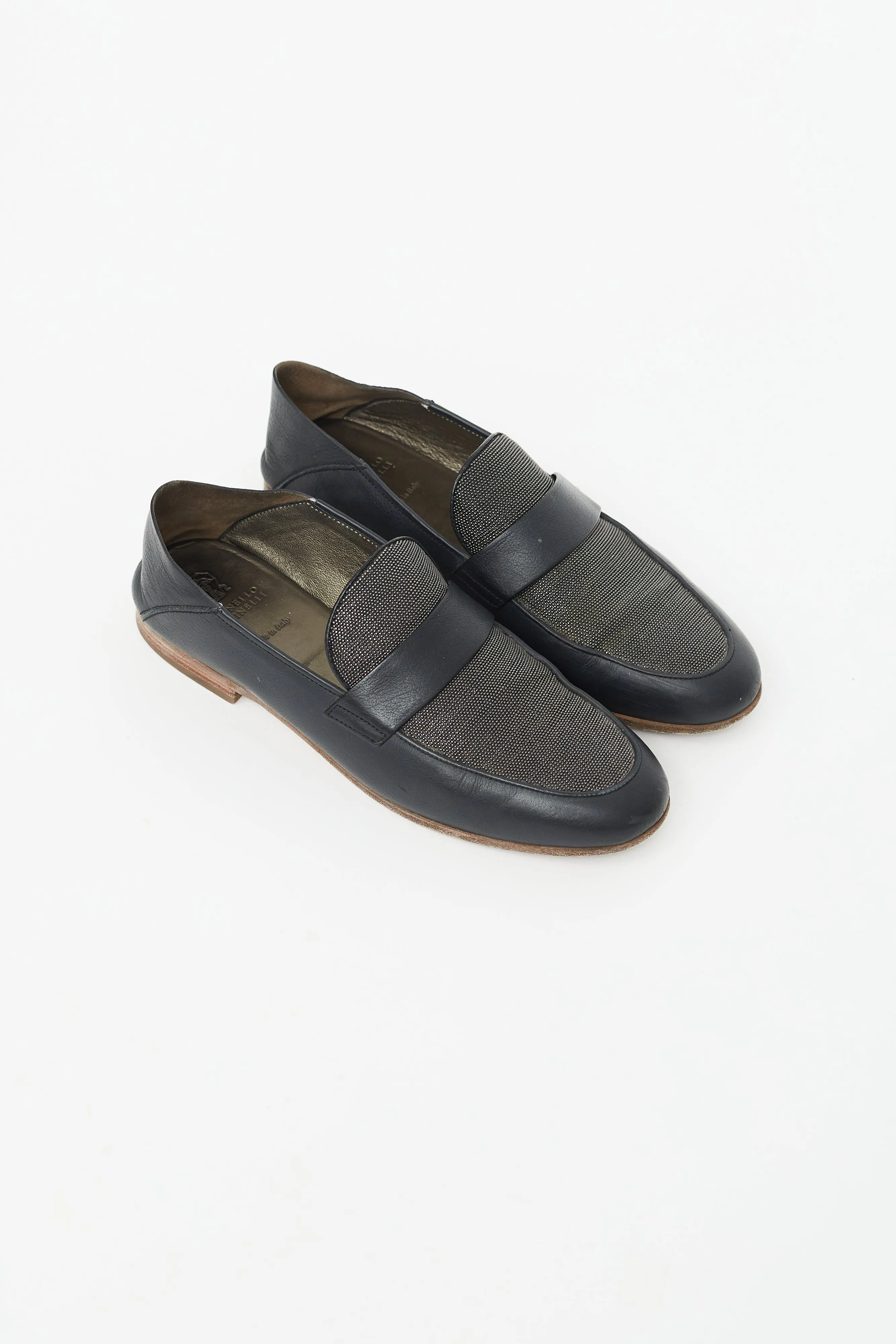 Navy Monili Embellished Loafer
