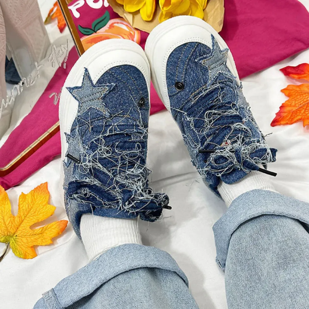 "Retro Denim Patch Star" Shoes