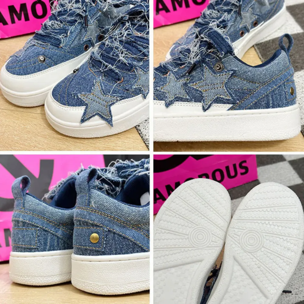 "Retro Denim Patch Star" Shoes