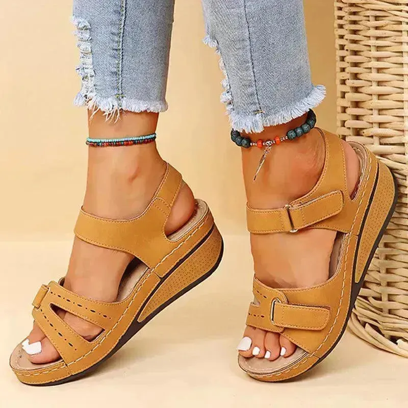 Wedge Sandals Summer Velcro Platform Shoes Women