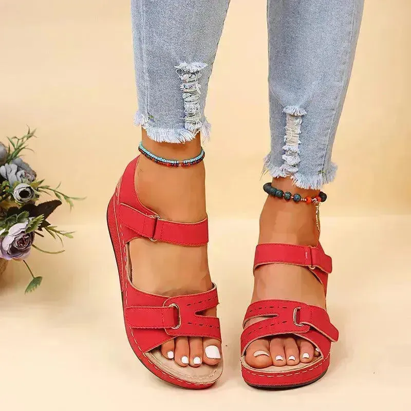 Wedge Sandals Summer Velcro Platform Shoes Women