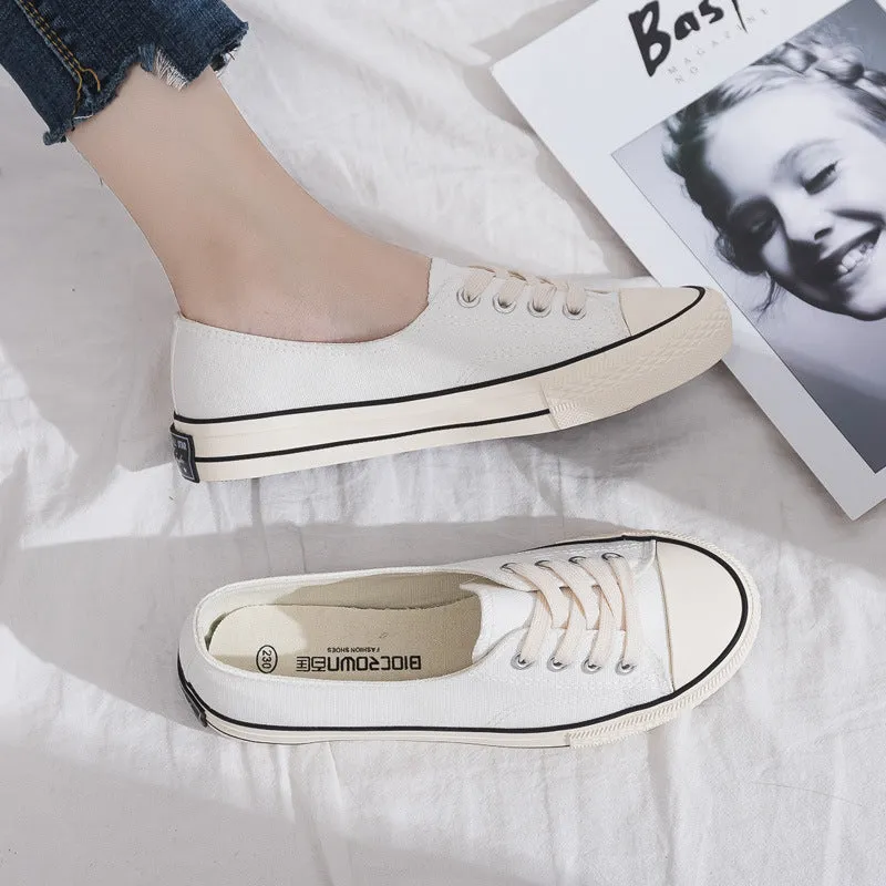 Women's Flat Korean Style Versatile Summer Low-cut Canvas Shoes