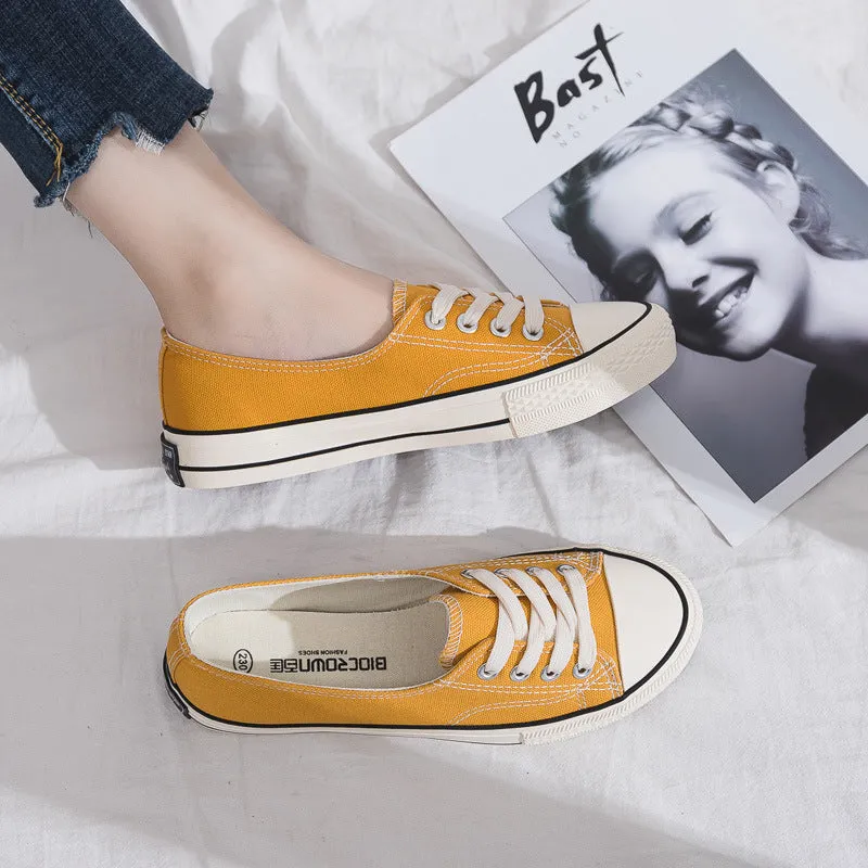 Women's Flat Korean Style Versatile Summer Low-cut Canvas Shoes