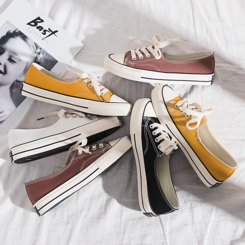Women's Flat Korean Style Versatile Summer Low-cut Canvas Shoes